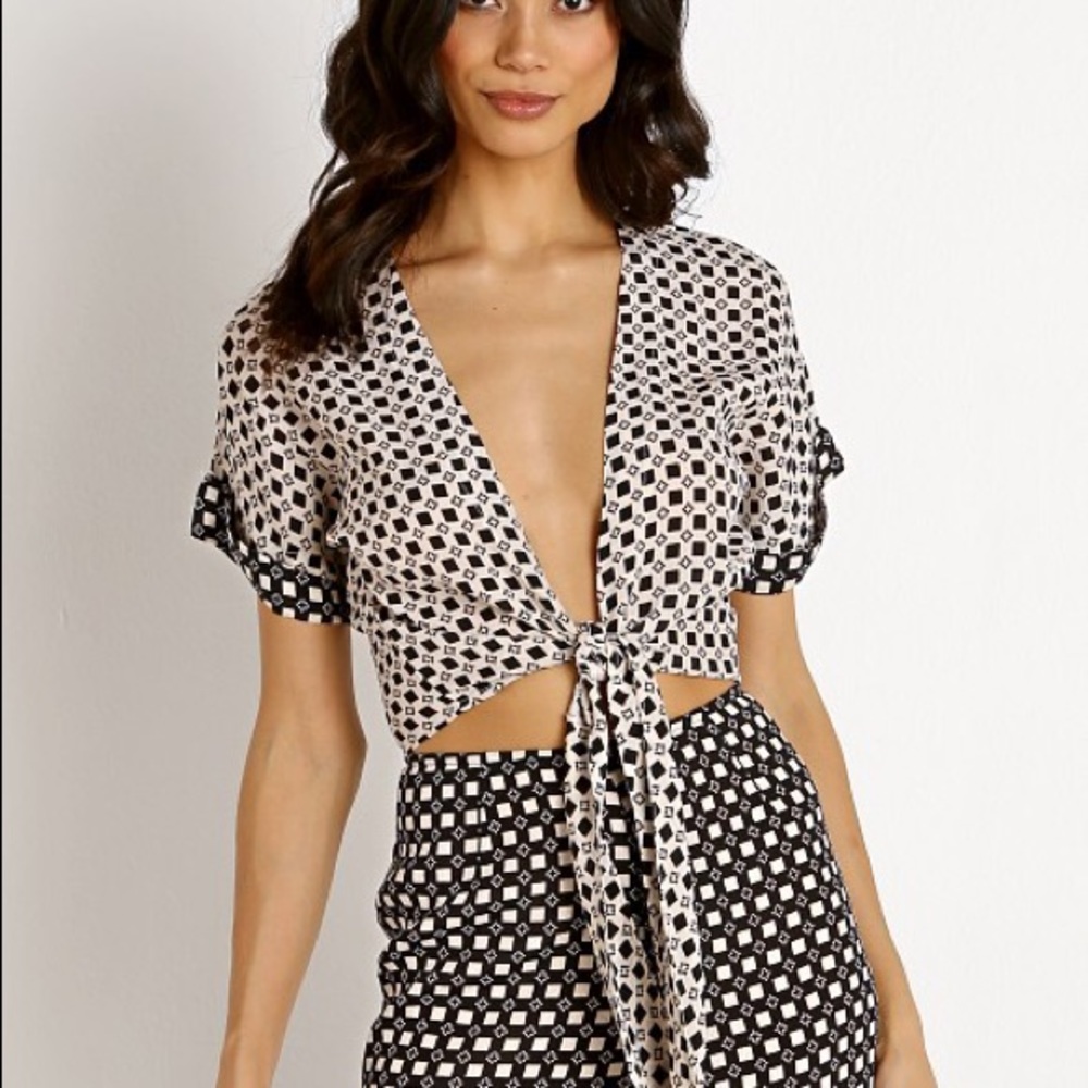 NEW Beach Riot Piper Tie Front Crop Top